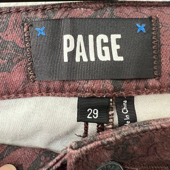 Paige Morris & Co. High Rise Lou Lou Flare Jean In Cherrywood Multi Size 29 - Picture 8 of 16